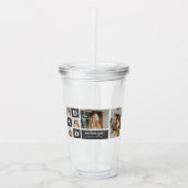 Modernes Schwarz | Collage Foto | Vater Bestes Ges Acryltrinkbecher (Vorderseite)