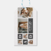 Modernes Schwarz | Collage Foto | Vater Bestes Ges Geschenkanhänger (Vorderseite)