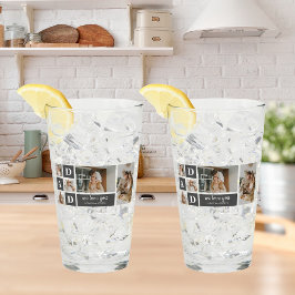 Modernes Schwarz | Collage Foto | Vater Bestes Ges Glas