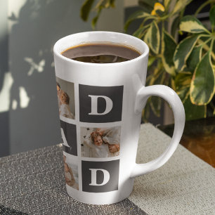 Modernes Schwarz Collage Foto Vater Bestes Ges Milchtasse
