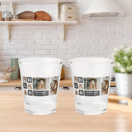 Modernes Schwarz | Collage Foto | Vater Bestes Ges Schnapsglas