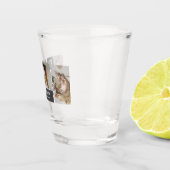 Modernes Schwarz | Collage Foto | Vater Bestes Ges Schnapsglas (Rechts)