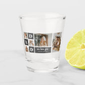 Modernes Schwarz | Collage Foto | Vater Bestes Ges Schnapsglas (Vorderseite)