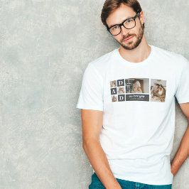Modernes Schwarz | Collage Foto | Vater Bestes Ges T-Shirt