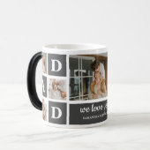 Modernes Schwarz | Collage Foto | Vater Bestes Ges Verwandlungstasse (Vorderseite Links)