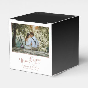 Modernes Schwarz Danke für Ihr Hochzeitscouple-Fot Geschenkschachtel
