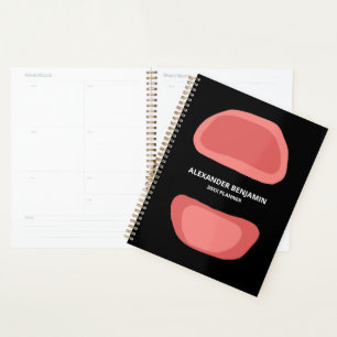 Modernes Schwarz Elegant Rosa Stilvoll personalisi Planer