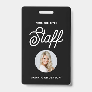 Modernes Schwarz Foto und Trendy Script Ausweis