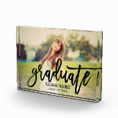 Modernes, schwarz gebürstetes Script-Graduate Fotoblock (Rechts)