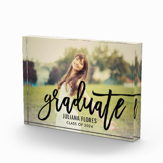 Modernes, schwarz gebürstetes Script-Graduate Fotoblock (Rechts)