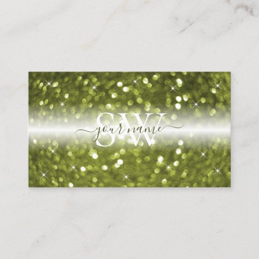 Modernes Schwarz-Gelb-Grün-Glitzer Visitenkarte (Vorderseite)