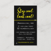 Modernes Schwarz-Gelb-Slogan mit Foto Image Luxury Visitenkarte (Rückseite)