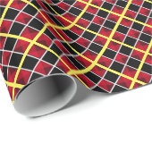 Modernes, schwarz-gelbes Schachbrett Geschenkpapier (Rolleneckpunkt)