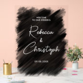 Modernes, schwarz gestrichenes Hochzeitswillkommen Acrylschild (Hochzeit)