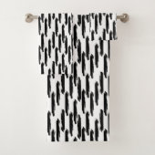 Modernes, schwarz gestrichenes Muster Badhandtuch Set (Insitu)