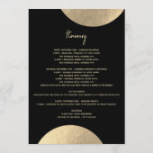 Modernes Schwarz-Gold-Abstrakt-Hochzeitsprogramm Programm (Rückseite)