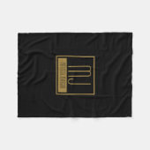 Modernes Schwarz-Gold-Anfangsmonogramm Fleecedecke (Vorderseite (Horizontal))