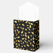 Modernes Schwarz-Gold-Blätter Illustriertes Muster Geschenkschachtel (Geöffnet)