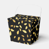 Modernes Schwarz-Gold-Blätter Illustriertes Muster Geschenkschachtel (Vorderseite)