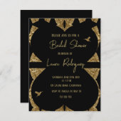 Modernes Schwarz-Gold-Brautparty laden (Vorne/Hinten)