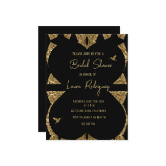 Modernes Schwarz-Gold-Brautparty laden