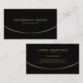 Modernes Schwarz & Gold einfaches geometrisches De Visitenkarte (Vorne/Hinten)