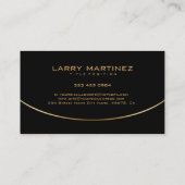 Modernes Schwarz & Gold einfaches geometrisches De Visitenkarte (Rückseite)