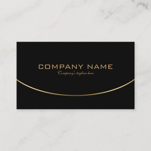 Modernes Schwarz & Gold einfaches geometrisches De Visitenkarte (Vorderseite)