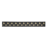 Modernes Schwarz & Gold Elegantes Weihnachtsbaummu Satinband (Vorderseite)