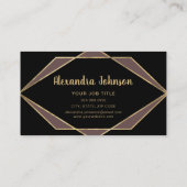 Modernes Schwarz-Gold-Geometrisches Haarbild Visitenkarte (Rückseite)
