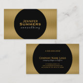 Modernes Schwarz & Gold Geometrisches Muster 2d Visitenkarte (Vorne/Hinten)