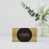 Modernes Schwarz & Gold Geometrisches Muster 2d Visitenkarte (Stehend Vorderseite)