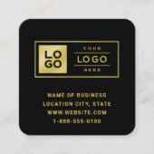 Modernes Schwarz-Gold-Logo und QR-Code Quadratische Visitenkarte (Vorderseite)