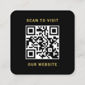 Modernes Schwarz-Gold-Logo und QR-Code Quadratische Visitenkarte (Rückseite)