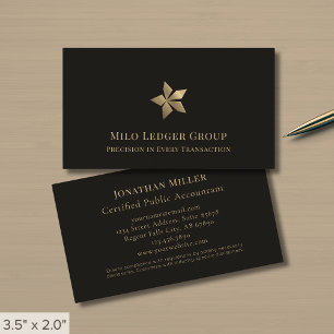 Modernes Schwarz-Gold-Logo Visitenkarte