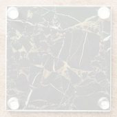 Modernes Schwarz-Gold-Marmor | Benutzerdefiniert Glasuntersetzer (Rückseite)