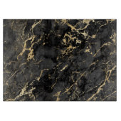 Modernes Schwarz-Gold-Marmor-Muster Schneidebrett (Vorderseite)