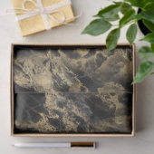 Modernes Schwarz-Gold-Marmor-Muster Seidenpapier (Geschenk)