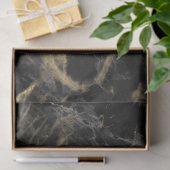 Modernes Schwarz-Gold-Marmor-Muster Seidenpapier (Geschenk)