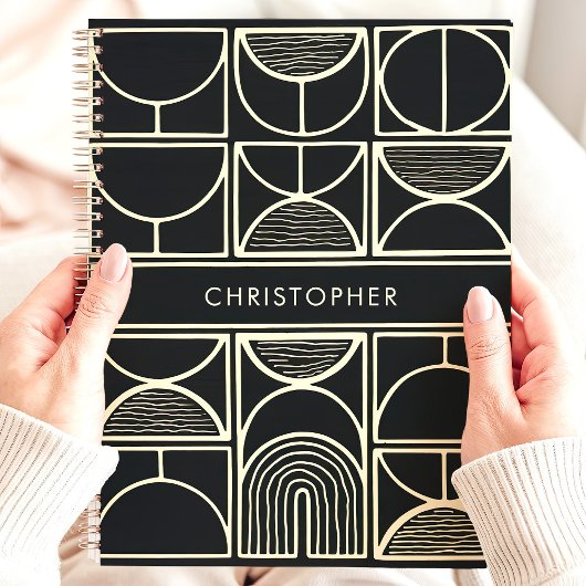 Modernes Schwarz/Gold-Minimalistisch Planer