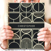 Modernes Schwarz/Gold-Minimalistisch Planer