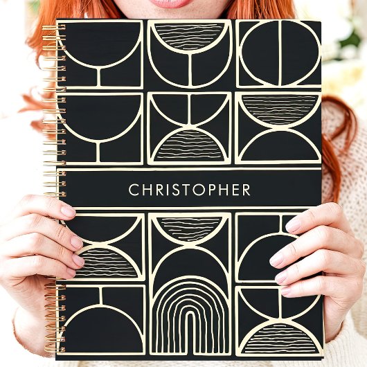 Modernes Schwarz/Gold-Minimalistisch Planer