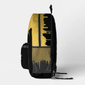 Modernes Schwarz/Gold Monogram-Vintages Skript Bedruckter Rucksack (Rechts)