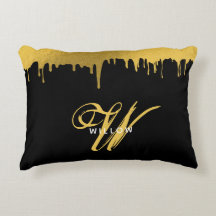 Modernes Schwarz/Gold Monogram-Vintages Skript