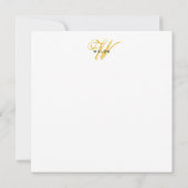 Modernes Schwarz/Gold Monogram-Vintages Skript Mitteilungskarte (Rückseite)