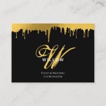 Modernes Schwarz/Gold Monogram-Vintages Skript