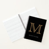 Modernes Schwarz-Gold Monogramm Notizblock (Innenseite)
