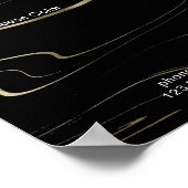 Modernes Schwarz-Gold-Preisschild Poster (Ecke)