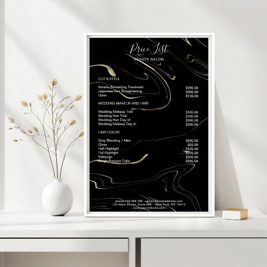 Modernes Schwarz-Gold-Preisschild Poster
