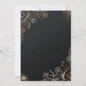 Modernes Schwarz/Gold Save the Date Minimalistisch (Rückseite)